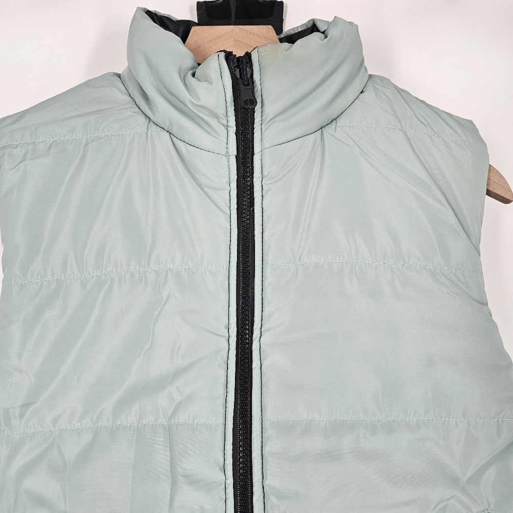 IVL Collective Revolve Black & Green Faux Leather Reversible Puffer Vest - Picture 3 of 14